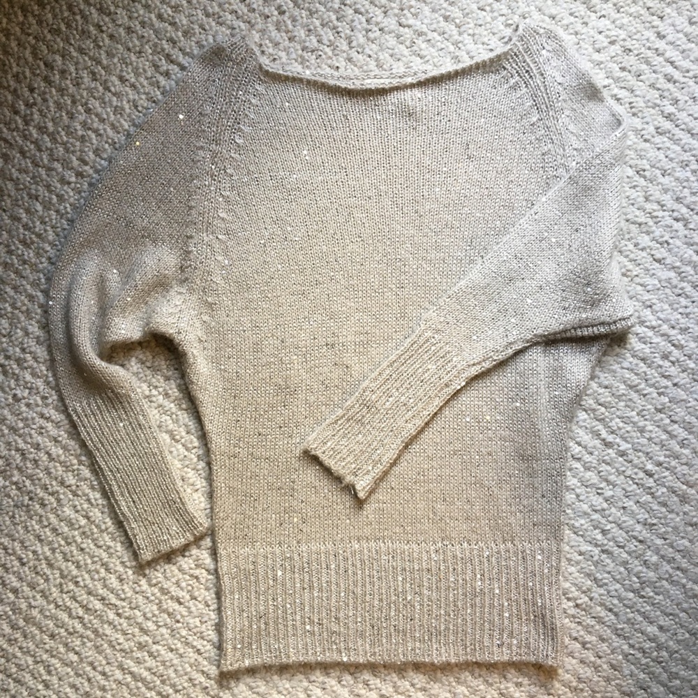Tan w/gold glitter sweater!